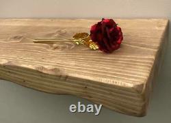 12 inch x 3 Inch 300mm x 75mm bespoke Floating Shelf wooden rustic book shelves