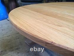 1500mm / 150cm SOLID OAK ROUND PEDESTAL LEG TABLE HAND CRAFTED MADE TO ORDER