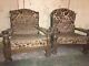 2 X Oak Armchairs And 3 Seater Sofa For Restoration/re Upholstery Retro Art Deco