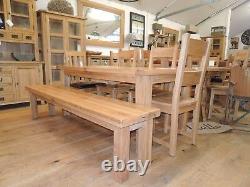 210cm Solid Oak Bench, Very Sturdy, Heavy Solid Item Op0210
