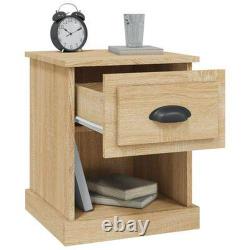 2pcs Bedside Table Bedroom Cabinet with Drawer Shelf Side Tables Nightstand Pair
