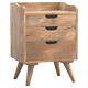 3 Drawer Bedside With Gallery Back Mango Wood Handmade
