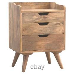 3 Drawer Wooden Bedside Gallery Sidetable