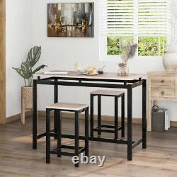 3 Pieces Table And Chair Sets Bar Table and Stool Set For Kitchen Dining Room