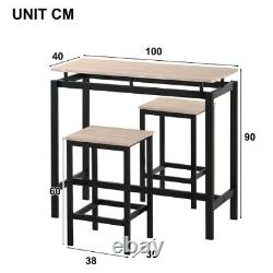 3 Pieces Table And Chair Sets Bar Table and Stool Set For Kitchen Dining Room