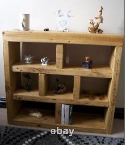 3-tier Shoe Rack / Side Board / Bookcase Handmade Rustic Chunky Solid Wood