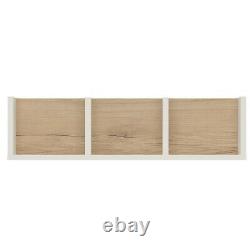 4Kids 70 cm Sectioned Wall Shelfin Light Oak and White High Gloss Kids Room