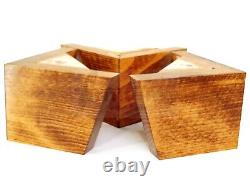 4x Solid Wood Furniture Sofa Chair Settee Legs Dark Oak Replacement Feet 95mm