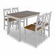 5 Piece Dining Set Brown Oak And White Home Kitchen Furniture Table Chairs