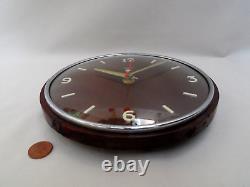 50/60s METAMEC WALL CLOCK, Vintage OAK WOOD & CHROME, Retro AA BATTERY QUARTZ