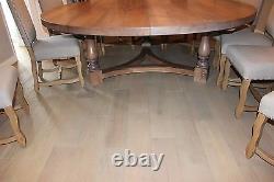 6,7,8,9 seater Large Dining Table, Plectrum Top, Chunky 44mm top, Triple leg