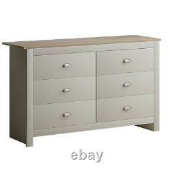 6 Drawer Traditional Chest of Drawers Cream Oak Shabby Chic Hallway Sideboard