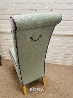 6 Furniture Village Dining Chairs ReUpholstered In Multicoloured Tweed Fabric