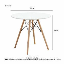 80cm Kitchen Eiffel Style Round Dining Table Wooden For Living Room and Cafe