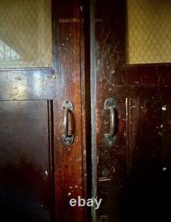 ANTIQUE 1930s MAHOGANY ORIGINAL DOORS (pair)