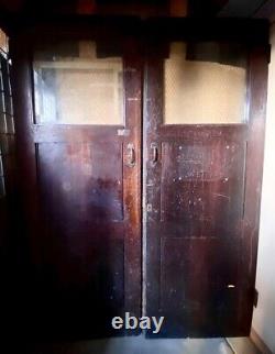 ANTIQUE 1930s MAHOGANY ORIGINAL DOORS (pair)