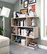Athena Living Room 3 Tier Bookcase Room Divider Display Shelf Unit In Oak
