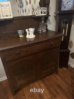 Antique 19th century carved oak dresser