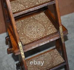 Antique Arts & Crafts Metamorphic Library Steps William Morris Carpet Upholstery