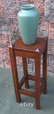 Antique Arts Crafts Mission Oak Wood End Accent Art Riser Plant Stand Table