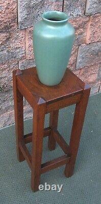 Antique Arts Crafts Mission Oak Wood End Accent Art Riser Plant Stand Table