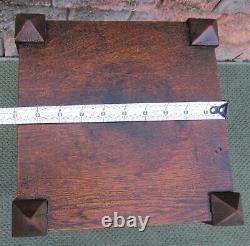 Antique Arts Crafts Mission Oak Wood End Accent Art Riser Plant Stand Table