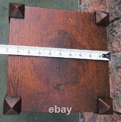 Antique Arts Crafts Mission Oak Wood End Accent Art Riser Plant Stand Table