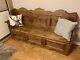 Antique Monks Bench / Church Pew Approx 6 Ft Solid Wood