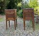 Antique Pair Of French Oak Bedside Cupboards Cabinets
