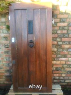 Antique Solid Oak Front Doors + Frame Farmhouse Cottage Original 19th Century