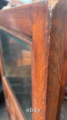 Antique Solid Oak Glazed Privacy screen room divider Brass Fixings Very Heavy