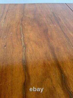 Antique Solid Oak Mahogany Drop Leaf Oval Kitchen Breakfast Dining Table