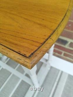 Antique Solid Oak Wood Console Hall Side Plant Table Barley Twist Legs Painted