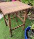 Antique Square Tall Carved Solid Oak Occasional Arts & Crafts Movement Table