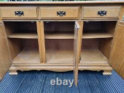 Antique Style Light Oak Sideboard Cupboard Cabinet 2 Drawers Reproduction