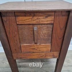 Antique Wooden Rustic Table Cabinet Night Stand Pot Cupboard Bedside Cupboard