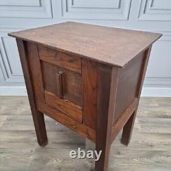 Antique Wooden Rustic Table Cabinet Night Stand Pot Cupboard Bedside Cupboard