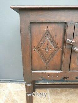 Antique style solid Oak Credence Cupboard / side / hall table / sideboard