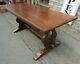 Antique Vintage Solid Oak Refectory Table 6ft Monk Ends Dining Table Early 20thc