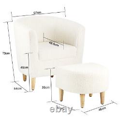 Arm Chair Upholstered Armchair Padded Seat Single Sofa with Ottoman Footstool