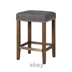 Ash Upholstered Seat Backless Counter Stool 26 Grey FAST + FREE SHIPPING