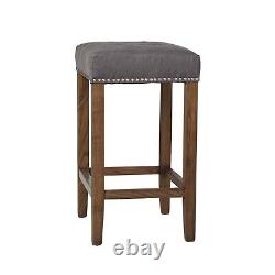 Ash Upholstered Seat Backless Counter Stool 26 Grey FAST + FREE SHIPPING