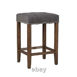 Ash Upholstered Seat Backless Counter Stool 26 Grey FAST + FREE SHIPPING