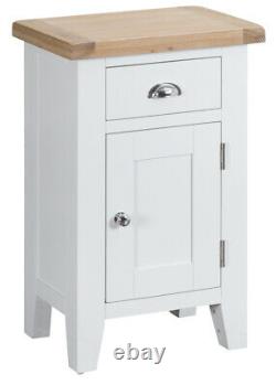 Asher White Small Cupboard / Solid Wood Side Cabinet Storage Sideboard Unit