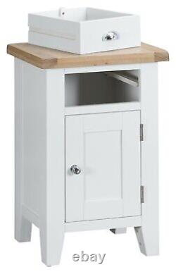 Asher White Small Cupboard / Solid Wood Side Cabinet Storage Sideboard Unit