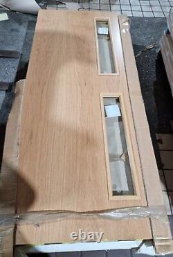 BRANDED Internal Pre-Finished Oak Veneer Glazed FD30 Fire Door 44mm Thickness