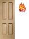 Branded Victorian 4 Panel Oak 30x78? Fd30 44mm Raised Mould Internal Door