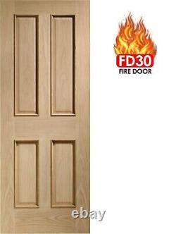 BRANDED Victorian 4 Panel Oak 30x78? FD30 44mm Raised Mould Internal Door