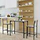 Bar Bistro Table And Stool Set 3 Piece Dining Table Top With Chairs Stool Black