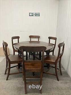 Beautiful Late 16th Century English Solid Oak Gateleg Dining Table & 6 chairs